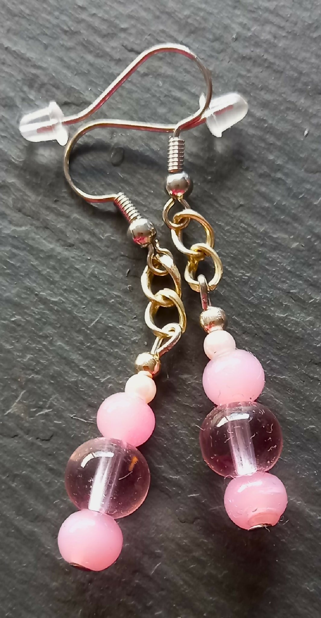 Earrings - Dainty Pale Pink Beaded