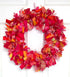 Rag Wreath in Orange Pink Red