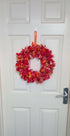 Rag Wreath in Orange Pink Red