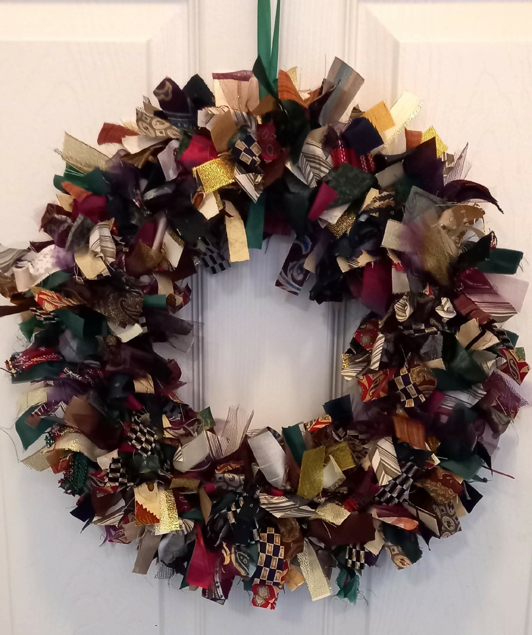 Rag Wreath In Autumn Colours