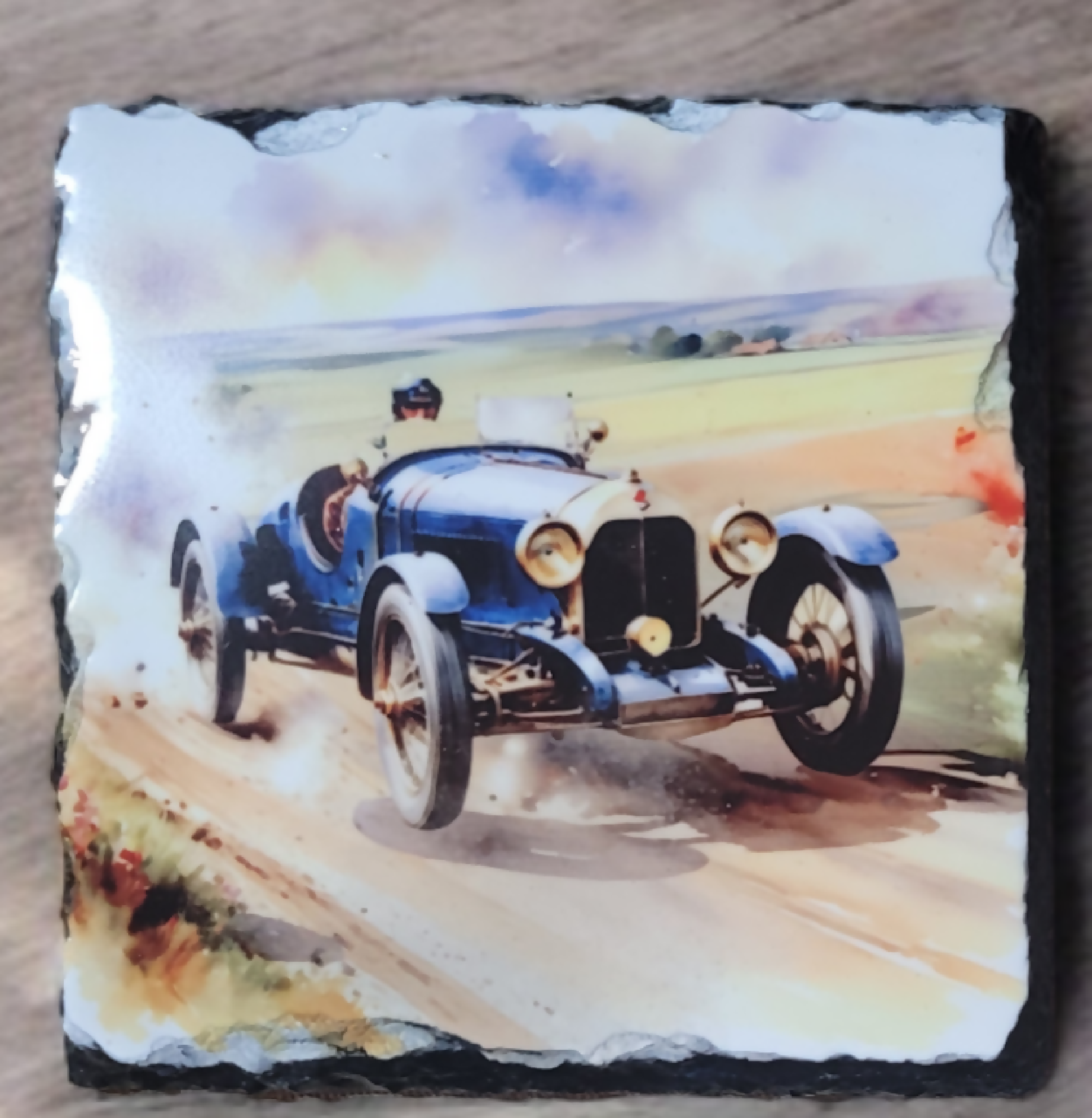 Vintage Racing Car Slate Coasters - Set of 4