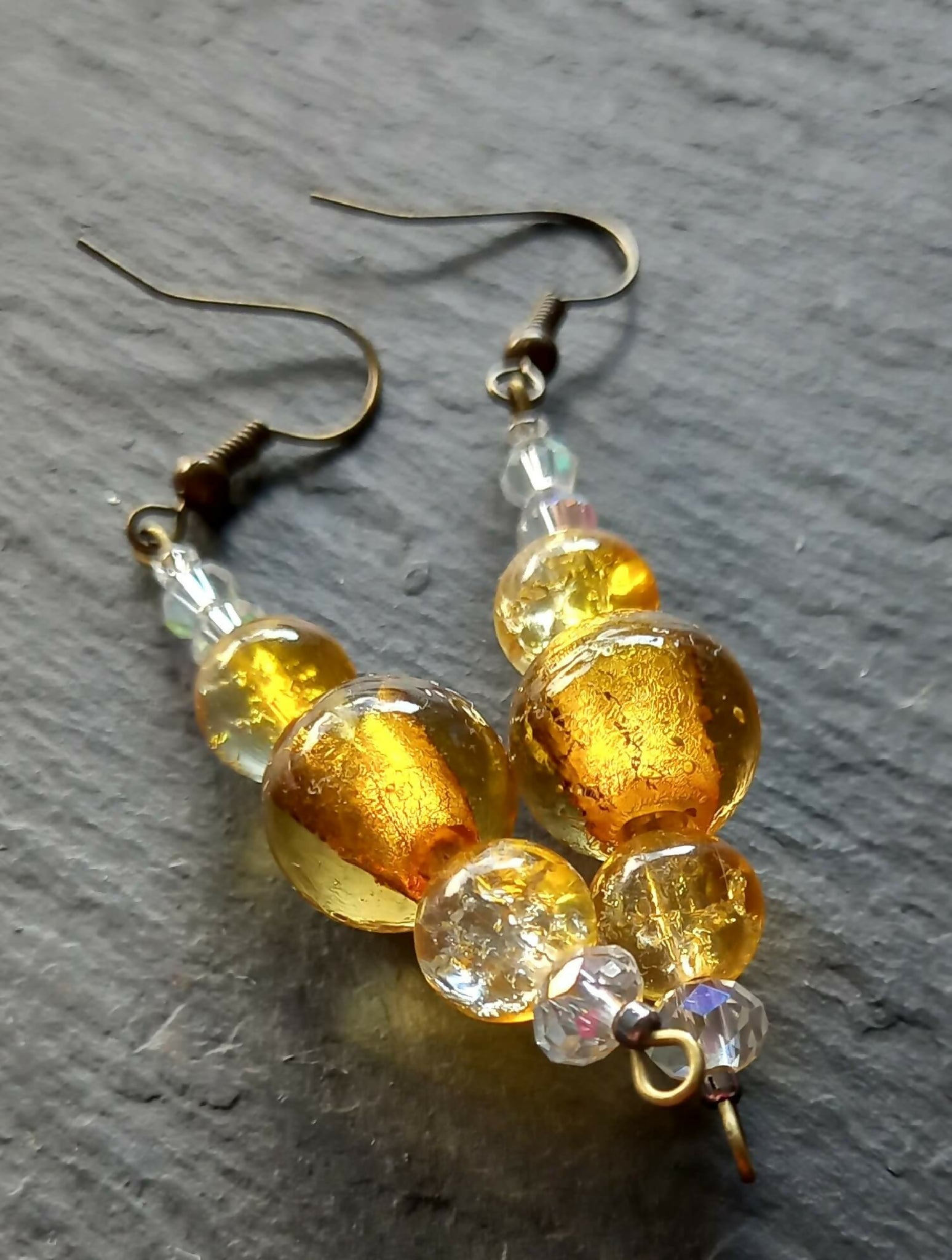 Earrings - Yellow Beaded