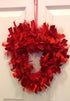 Rag Wreath Heart Shaped in Reds