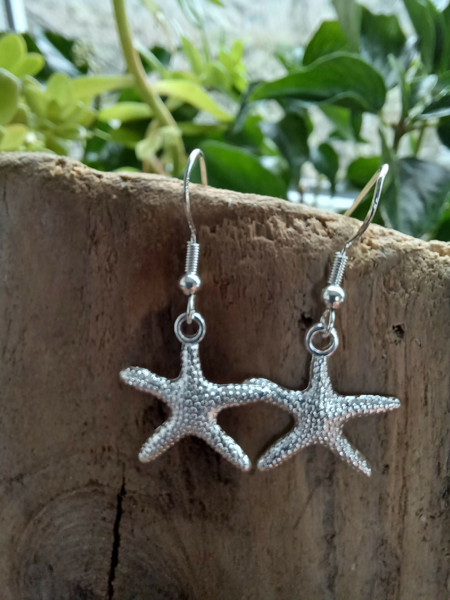 nautical Starfish earrings with silver hooks