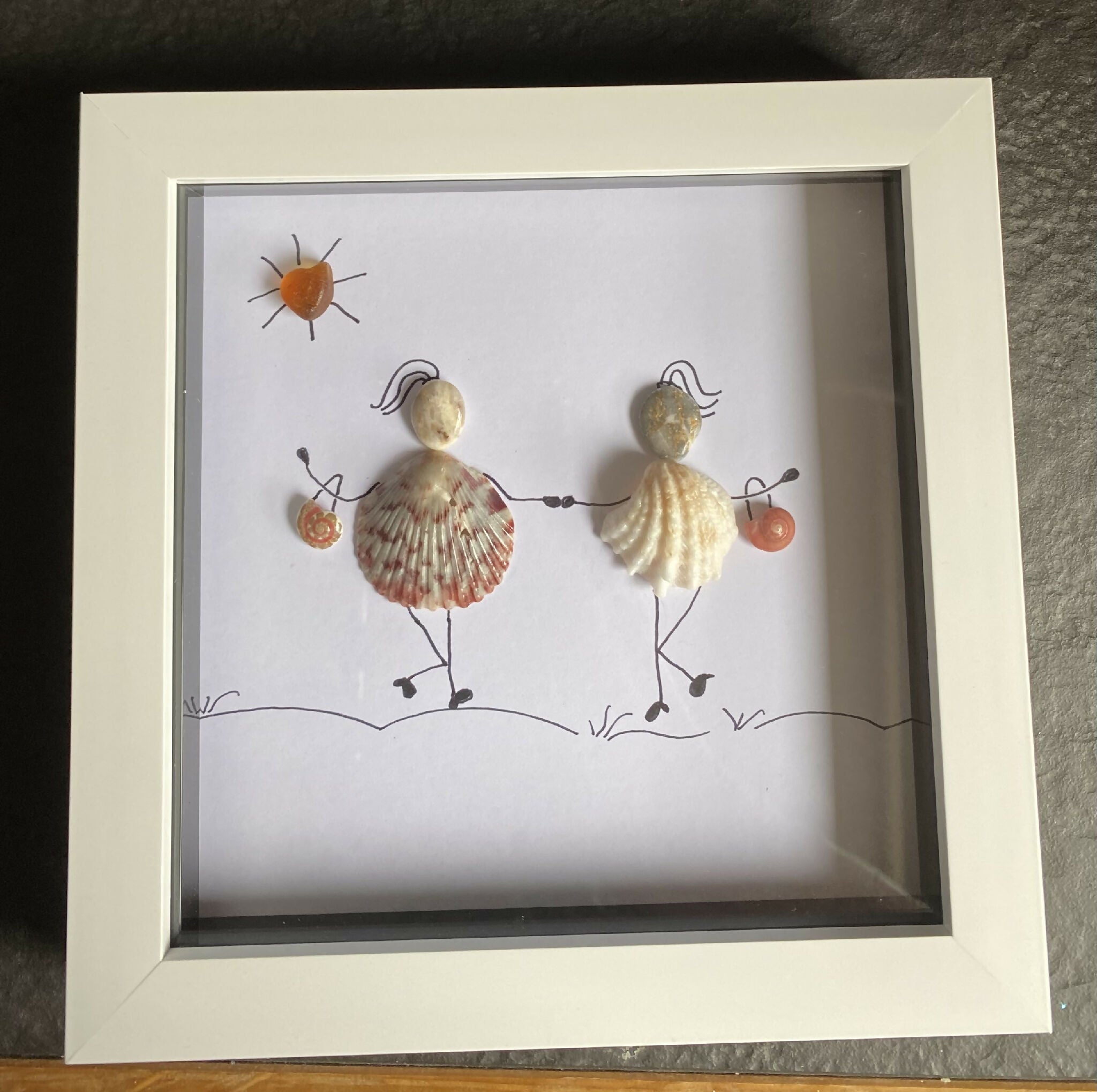 Best friends seashell art