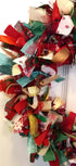 Rag Wreath In Red, Green and White