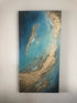 ISTHMUS - Beautiful textured art canvas in shades of jade, blue and gold