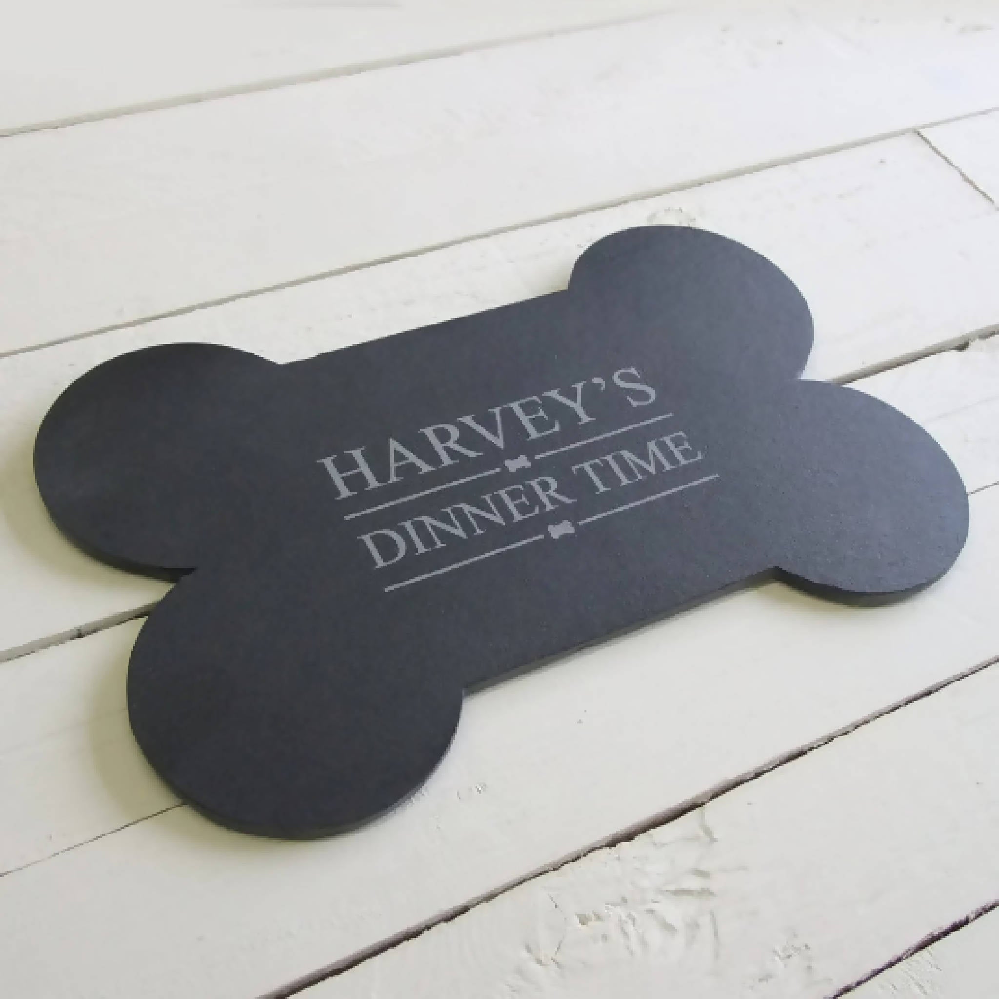 Personalised Slate Bone Shaped Food Mat