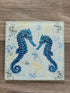 Glass Seahorse Coaster/ Dark Blue Seahorse