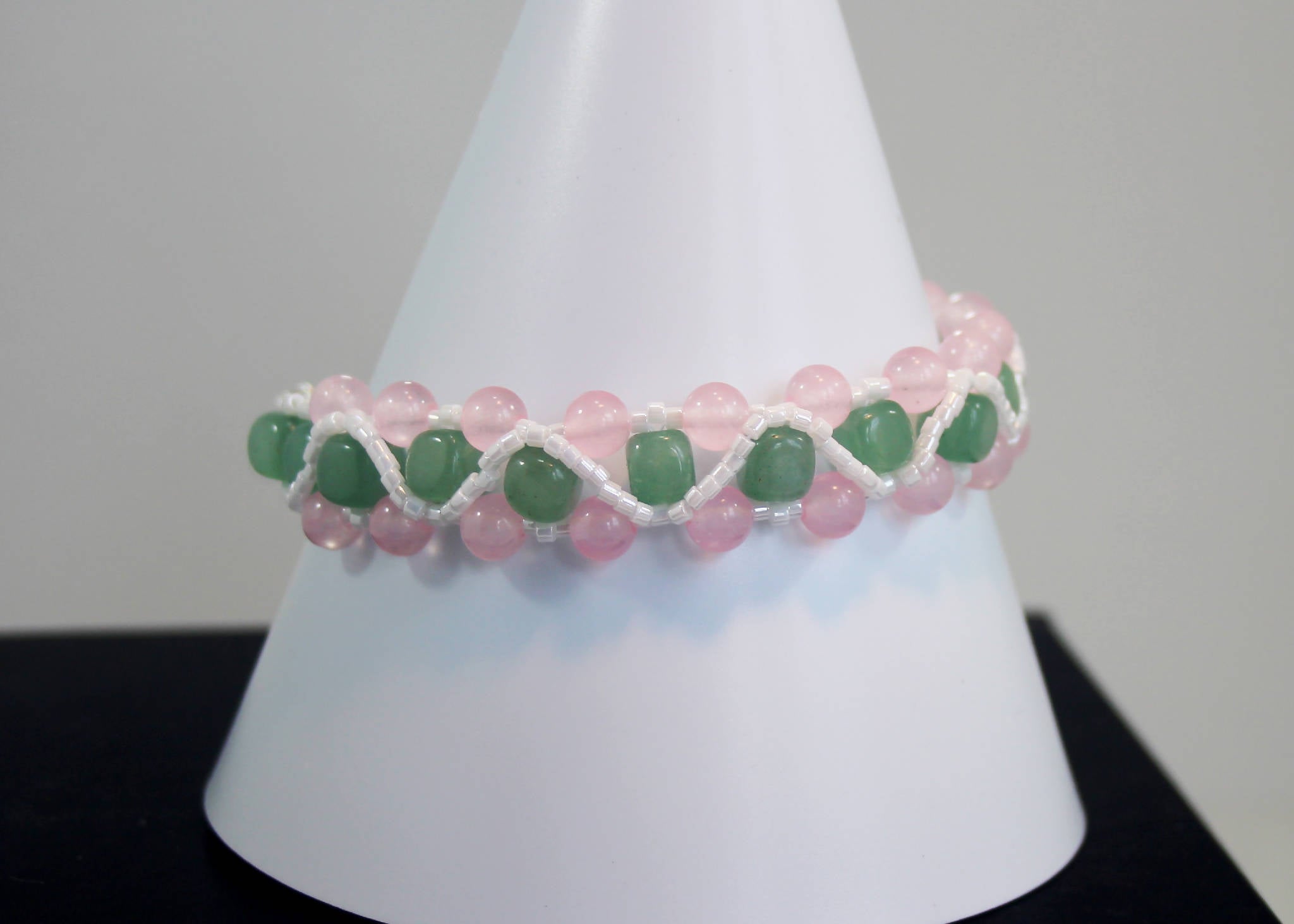 Aventurine & Rose Quartz Gemstone Bracelet (317)