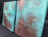 DELUXE PATINA - Pair of heavily textured copper patina canvases (97x56x4cm)