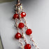 Red Orange Agate Gemstone & Swarovski Crystal Necklace (205)