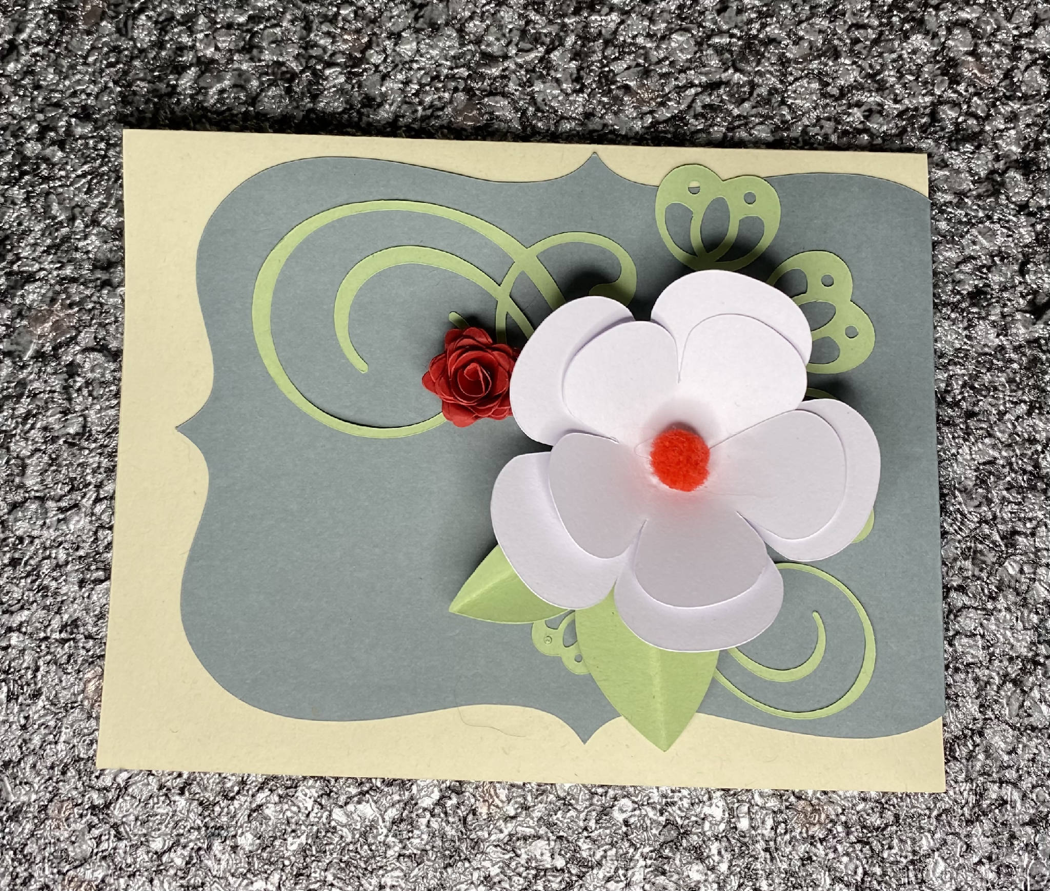 Three dimensional flower card