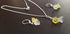 Yellow tulip necklace and earrings set