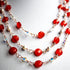 Red Orange Agate Gemstone & Swarovski Crystal Necklace (205)