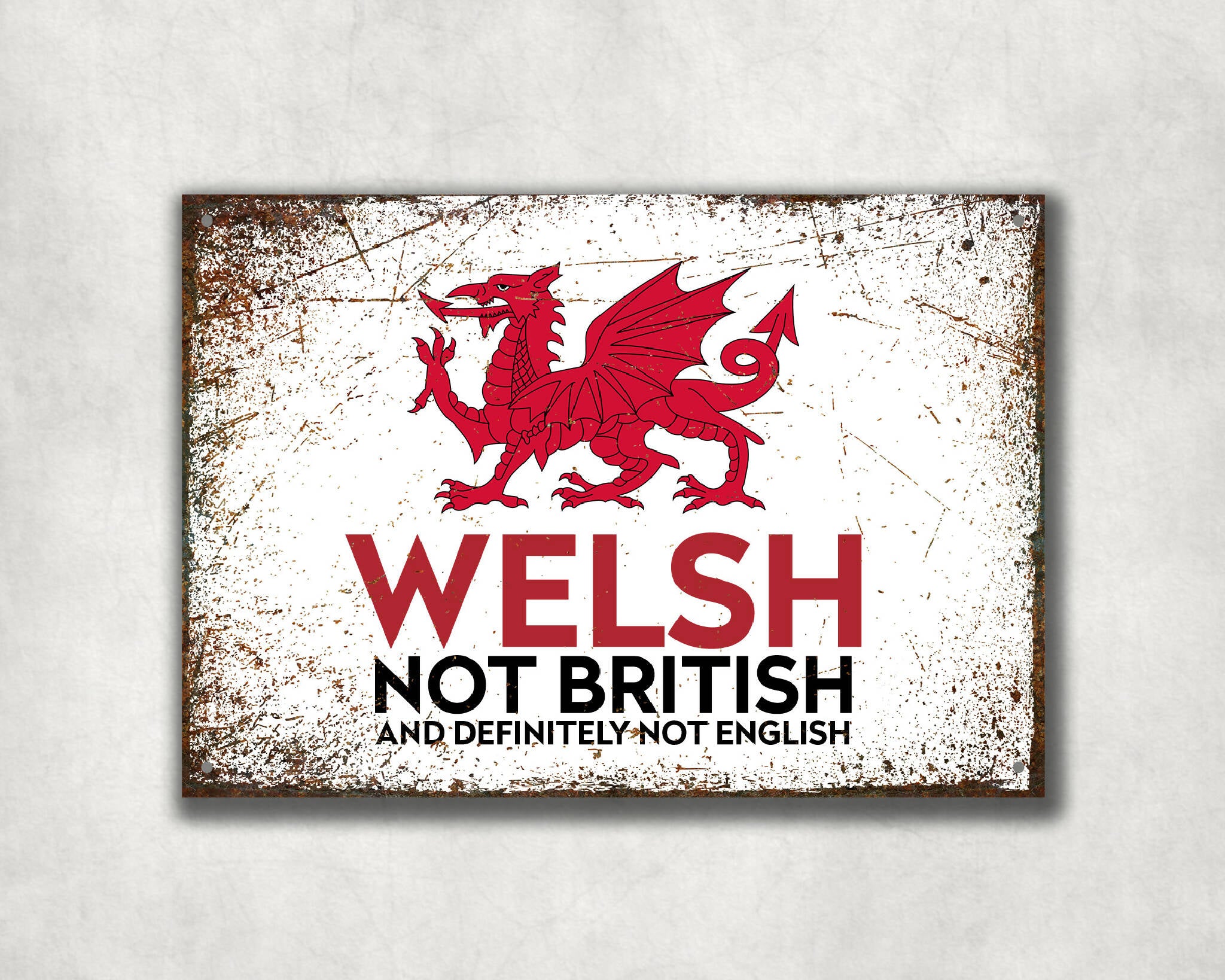 Welsh Not British Definitely Not English | Aluminium Printed Metal Street Sign