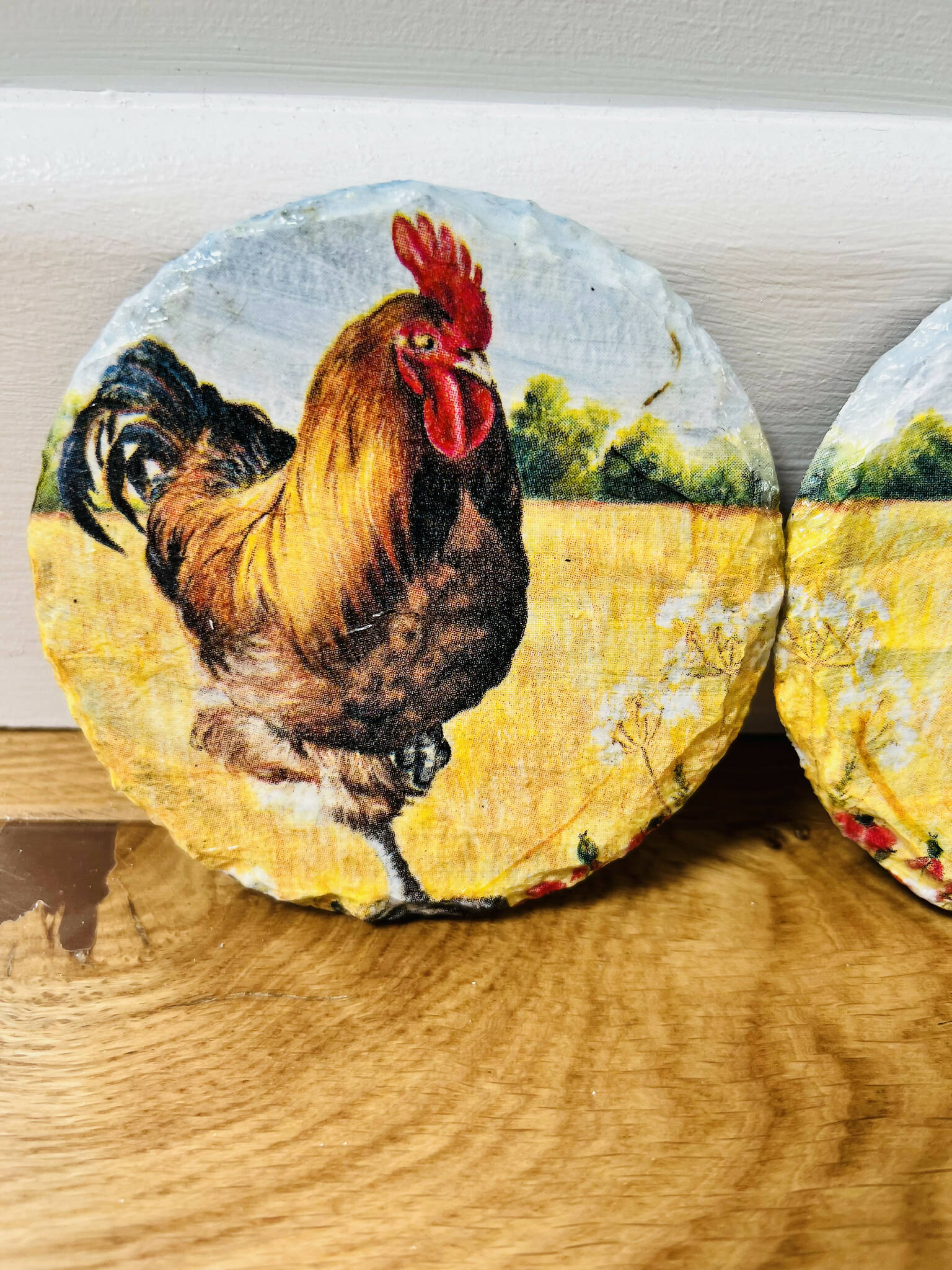 Cockerel slate coasters