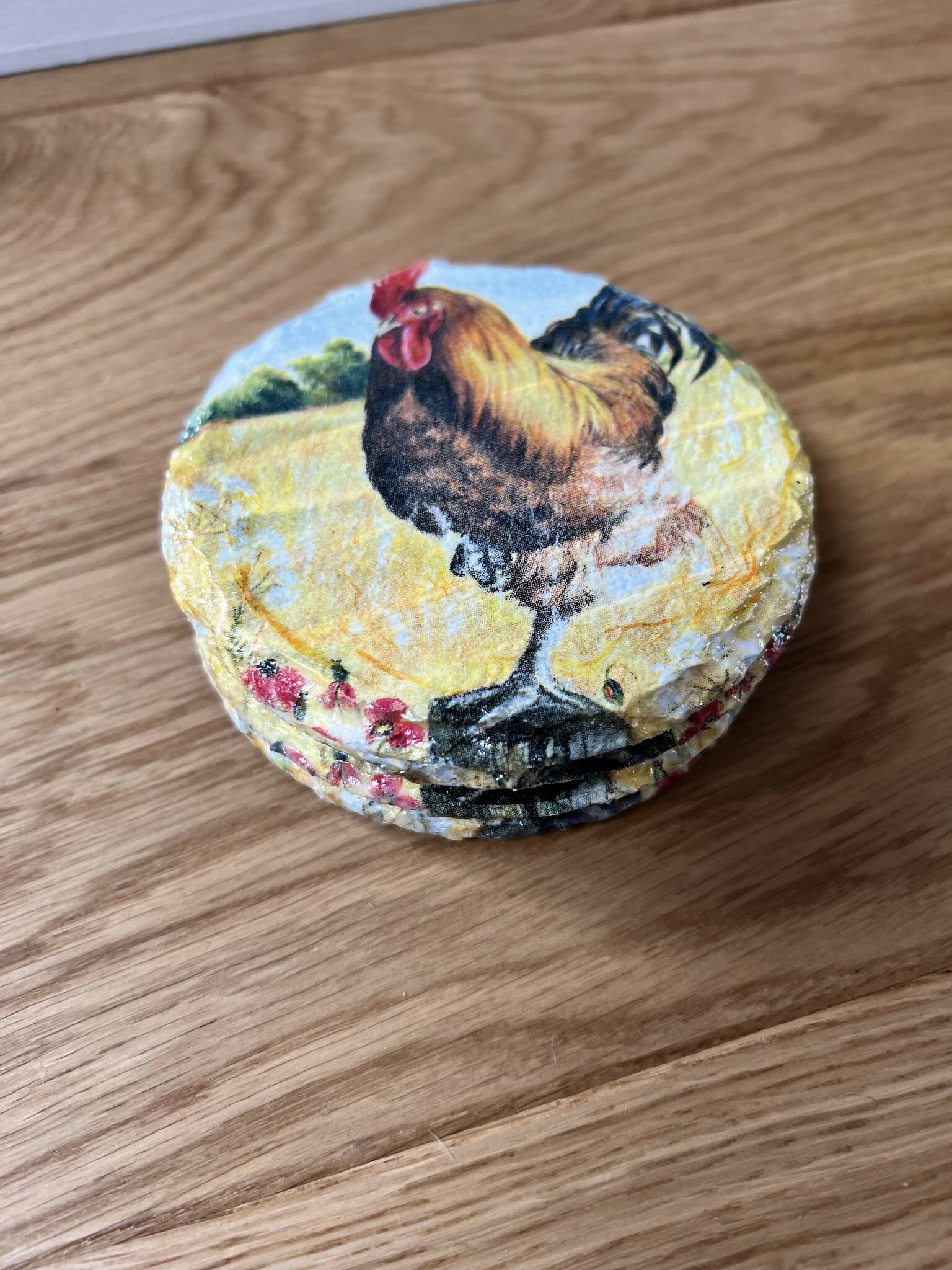 Cockerel slate coasters