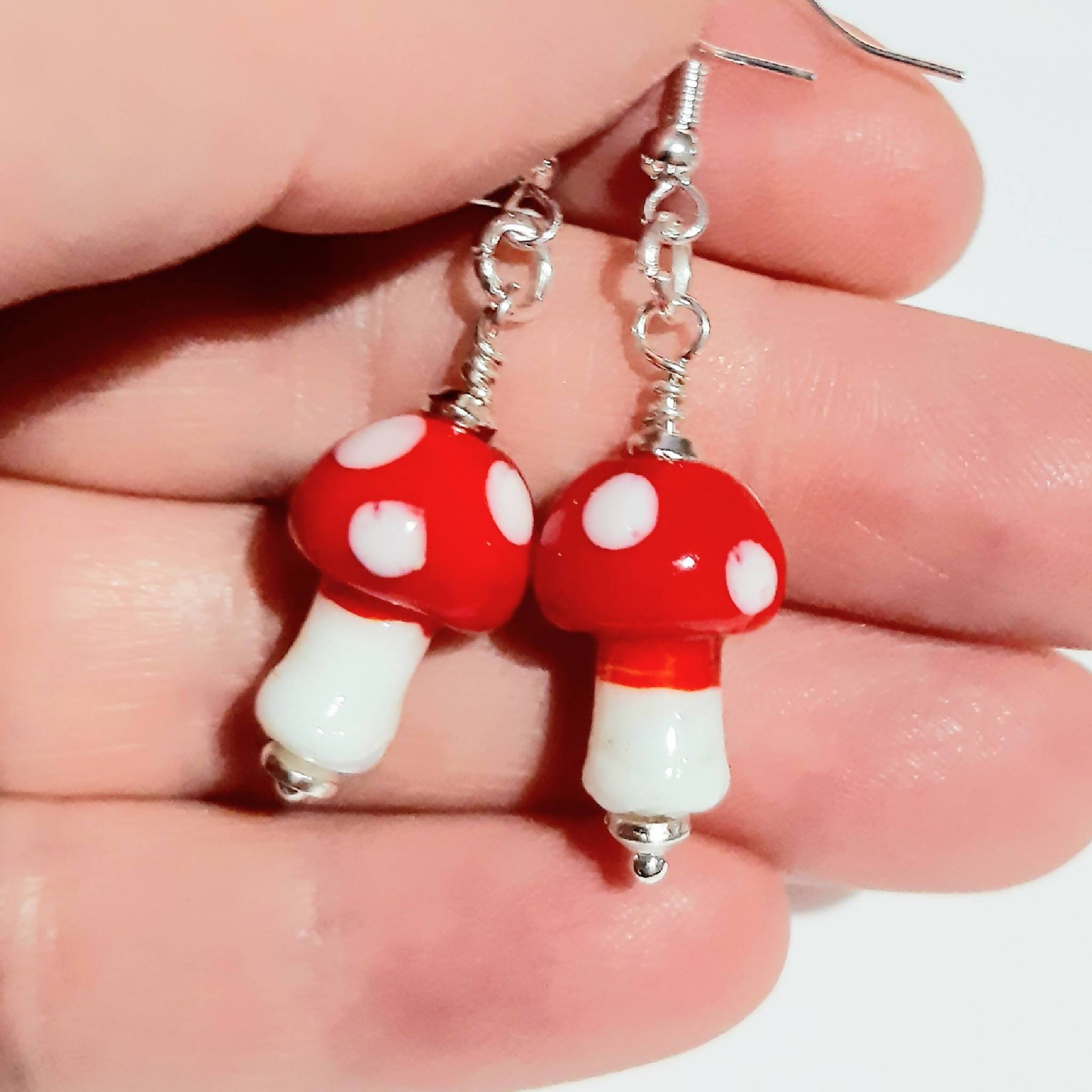 Toadstool earrings, fairy earrings, magical earrings