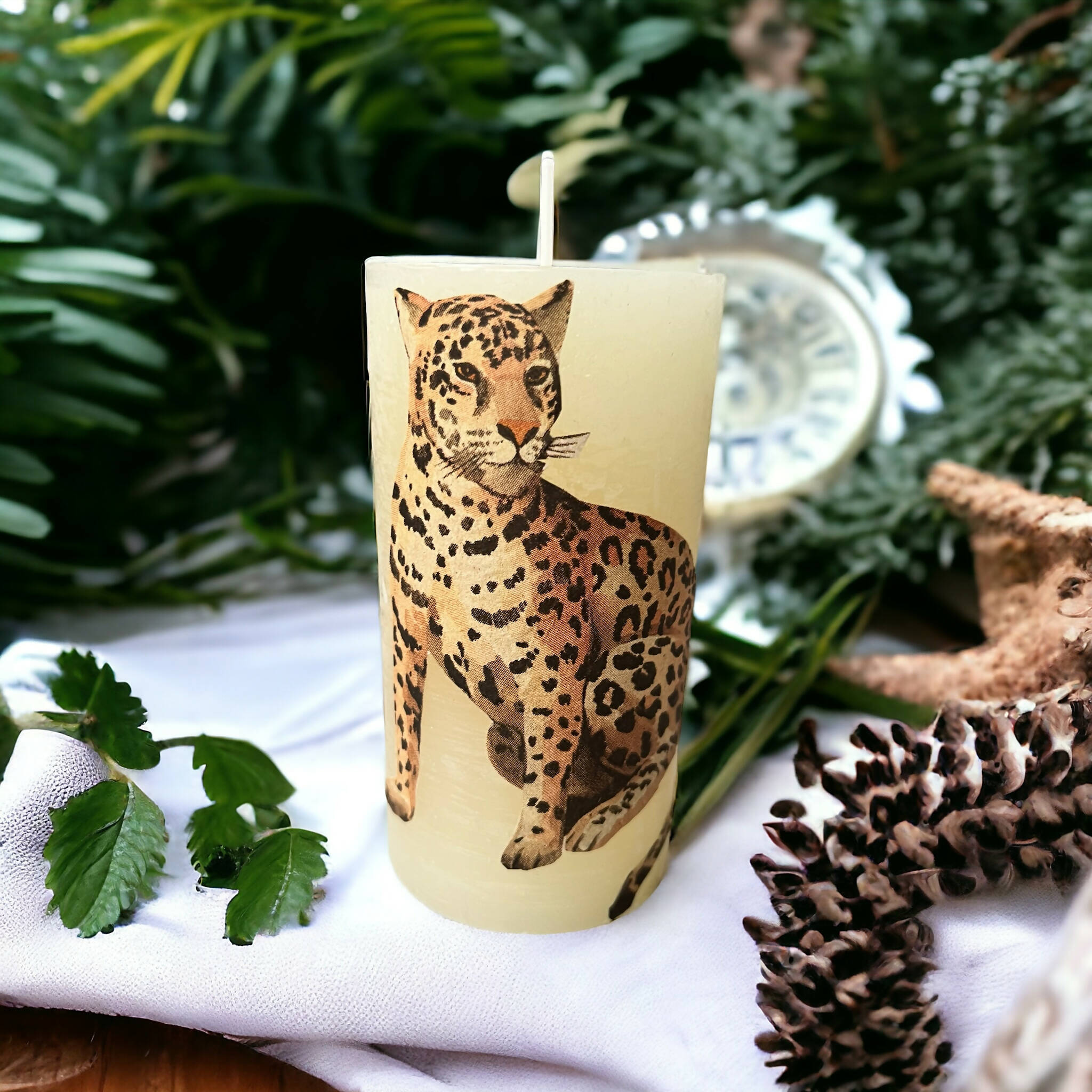 Cheetah candle