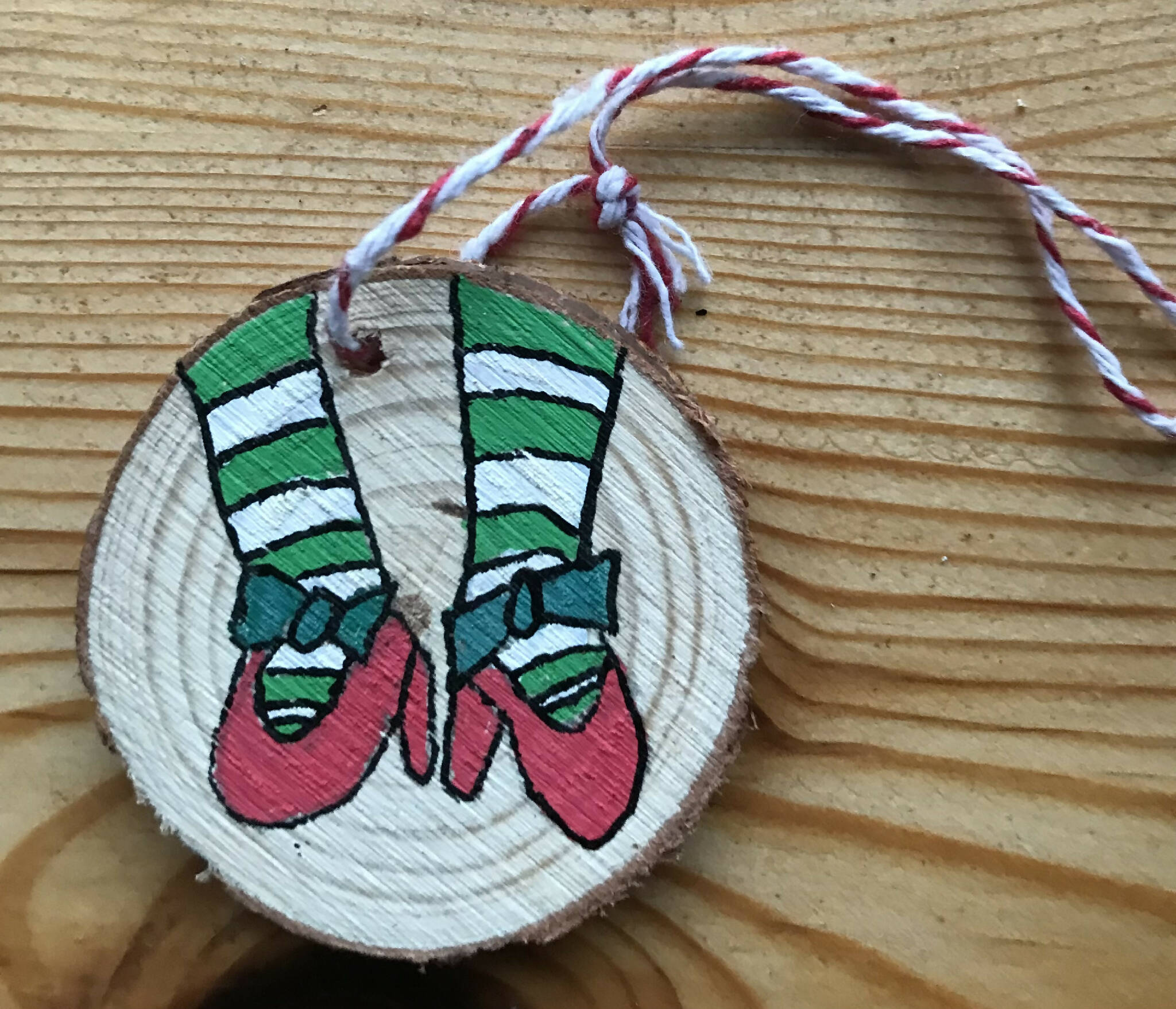 Wood cookie Christmas decorations Christmas stockings