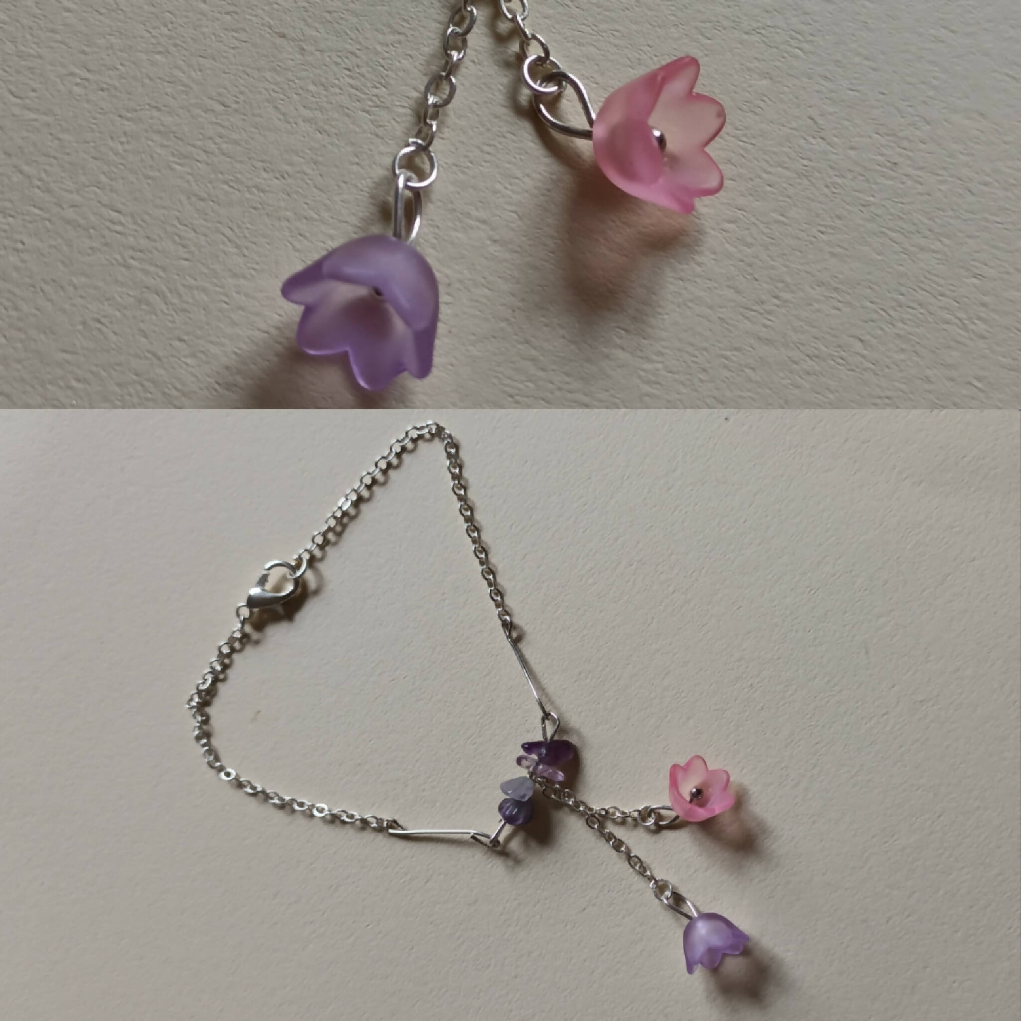 Amethyst flower bracelet