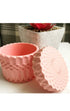 Pink Jesmonite Pot with Lid