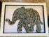 Quilled elephant art black frame