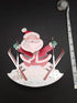 Christmas card Father Christmas on skis