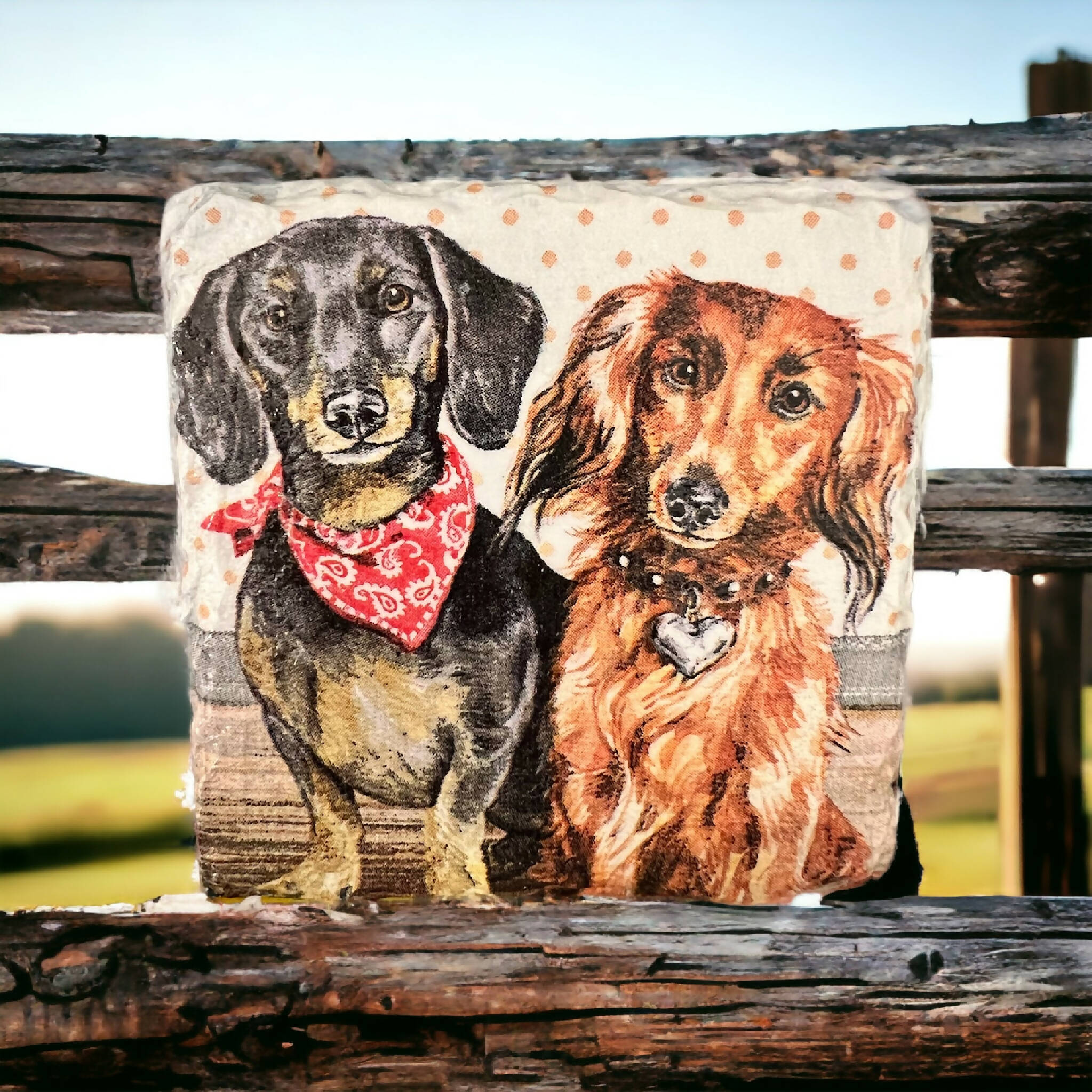 Dachshund slate coasters, drink coasters, stocking filler,