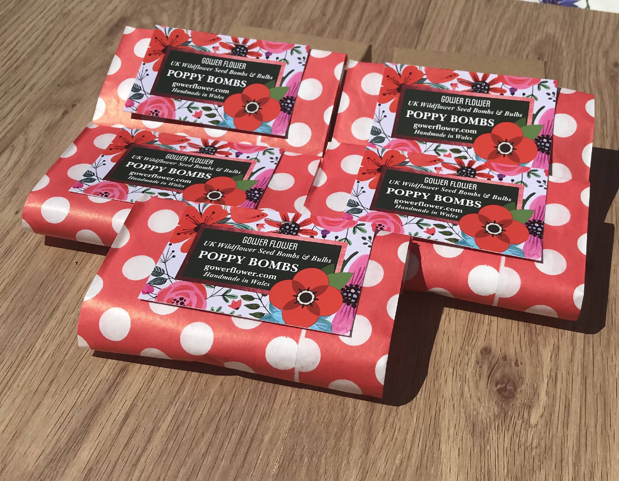 Poppy Seed Bomb Party Pack - 5 or 10 packets available. Each packet has 4 bombs and a product/instruction card