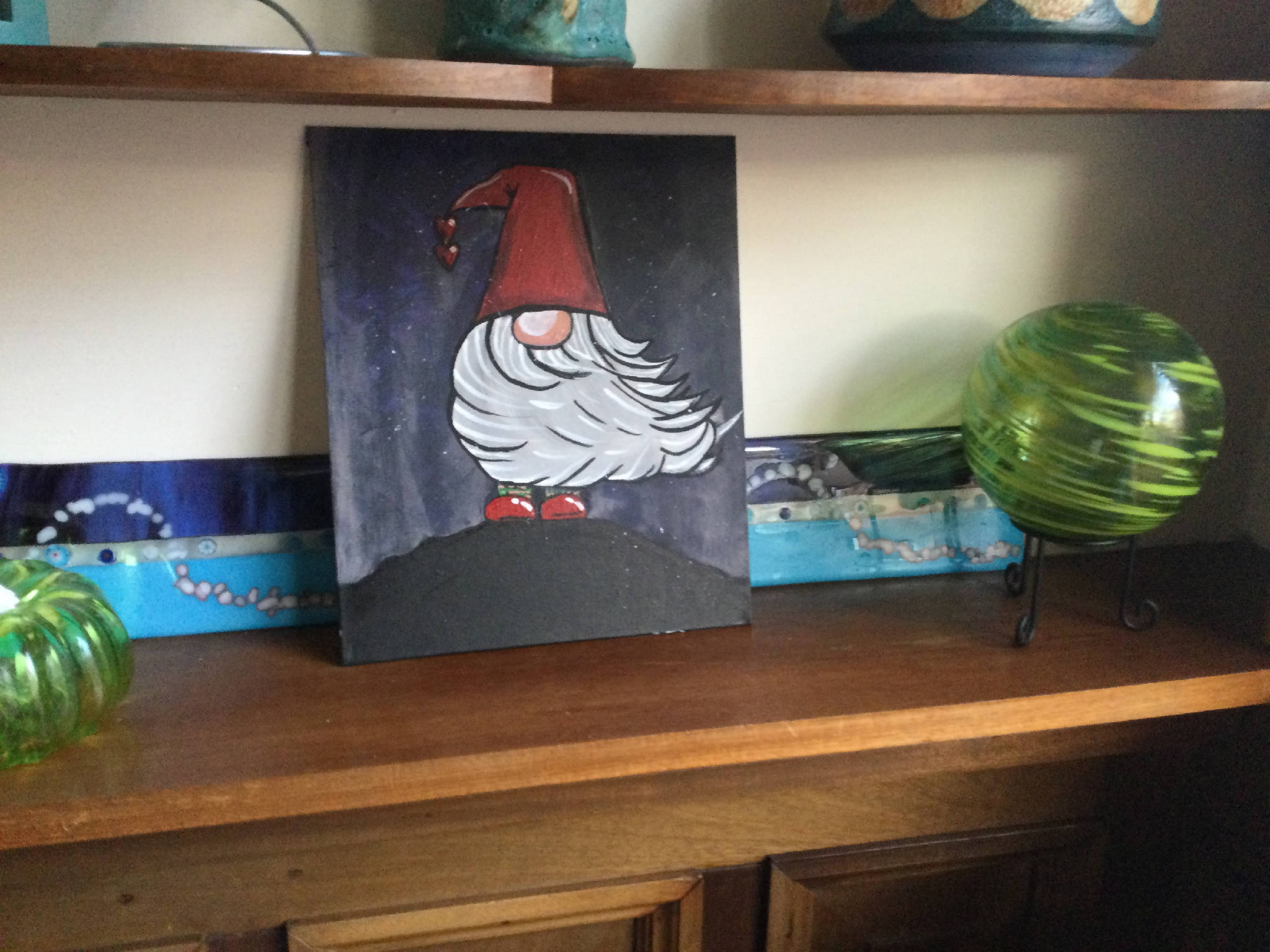 Handpainted Gnome Picture - 10" x 12" Blanchard