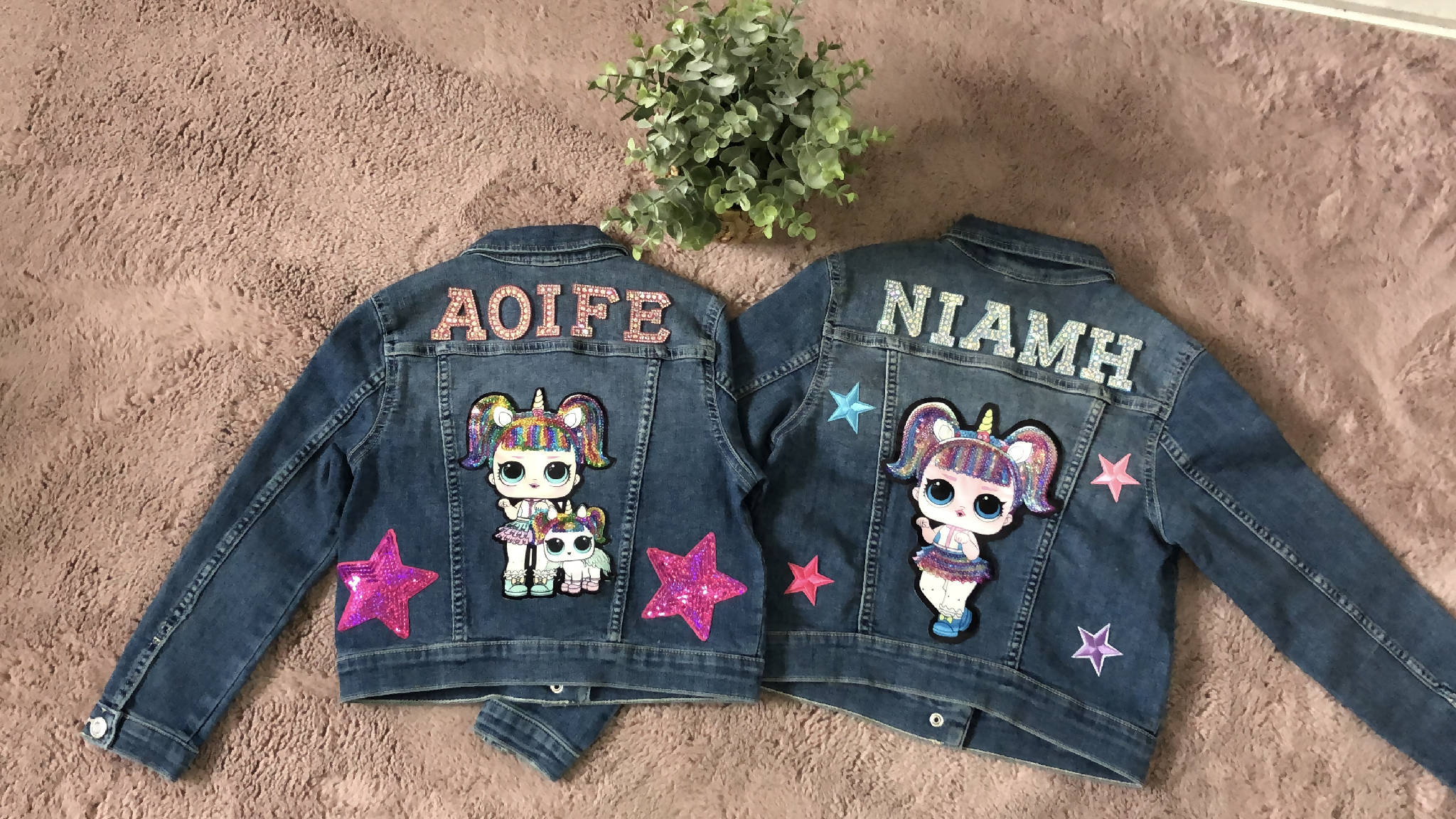 Children’s LOL inspired personalised denim jacket