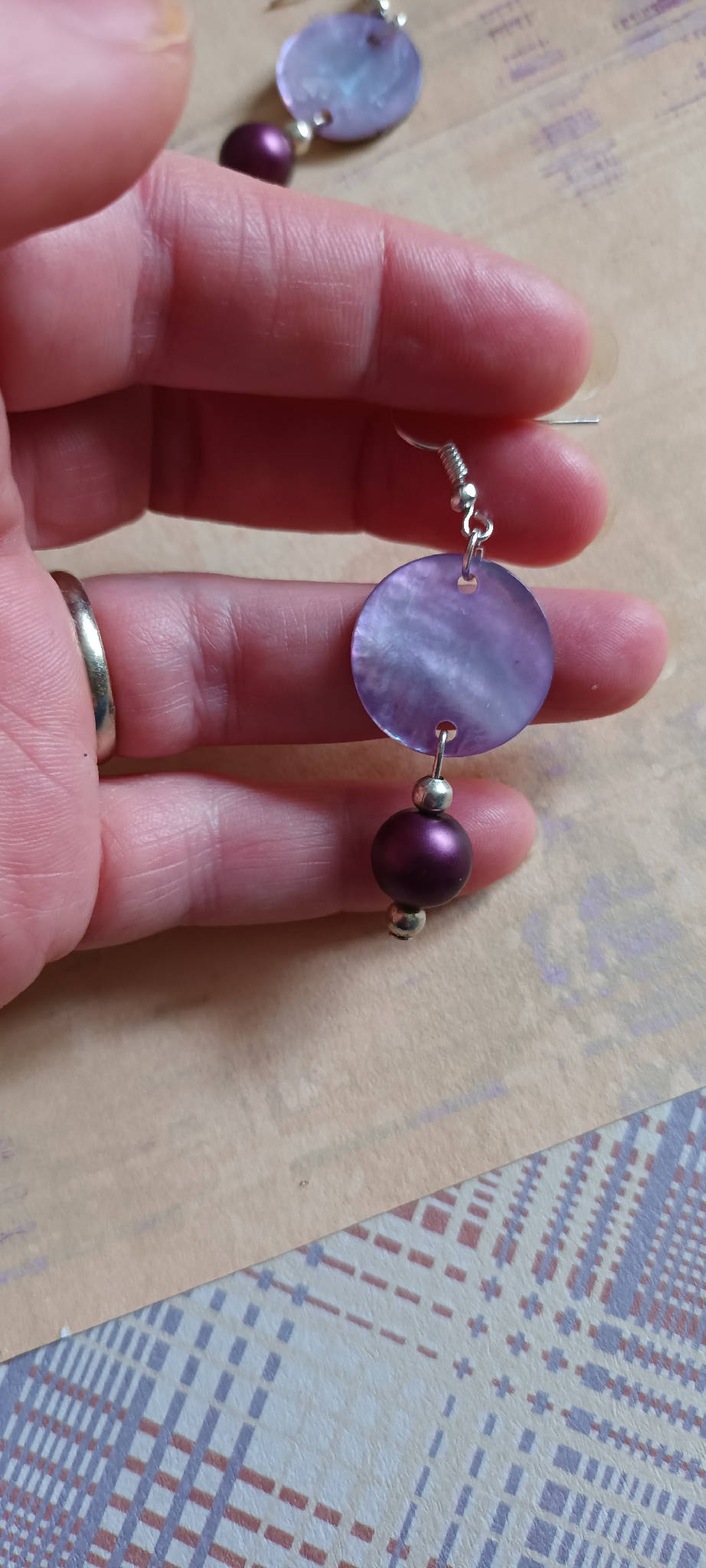 Purple Shell Earrings