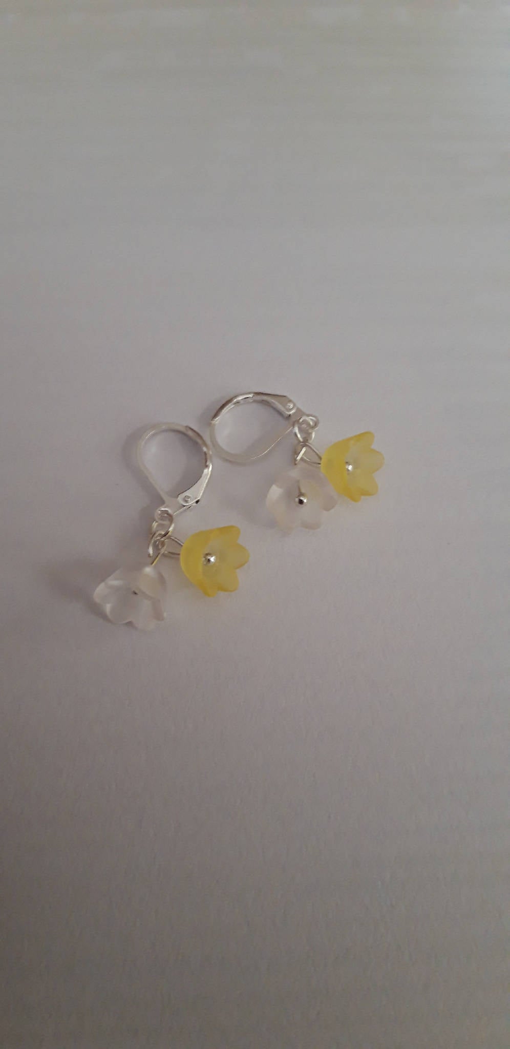 Yellow tulip necklace and earrings set