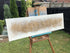 DISTRESSED GOLD - Original mixed media acrylic canvas in cream/soft grey and gold (100x30x4cm)