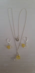 Yellow tulip necklace and earrings set