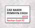 Cae Baker - Penrhyncoch FC aluminium printed metal street sign - gift, keepsake, football gift