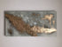 HALCYON - Striking mixed media textured art canvas in cream, soft grey and metallic gold (100x50x4cm)