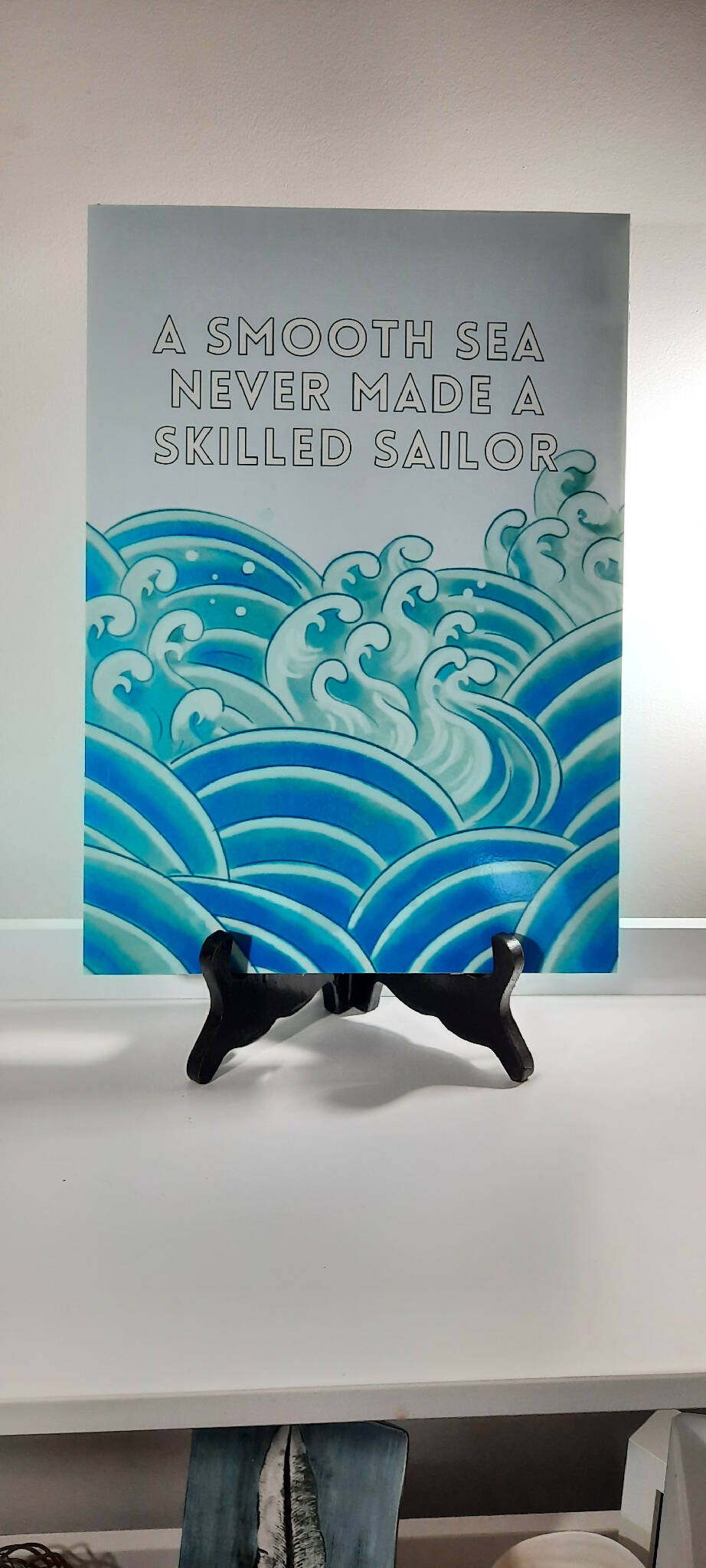 A smooth sea never made a skilled sailor, Print, Poster, Wall art, Welsh poster, Digital Art