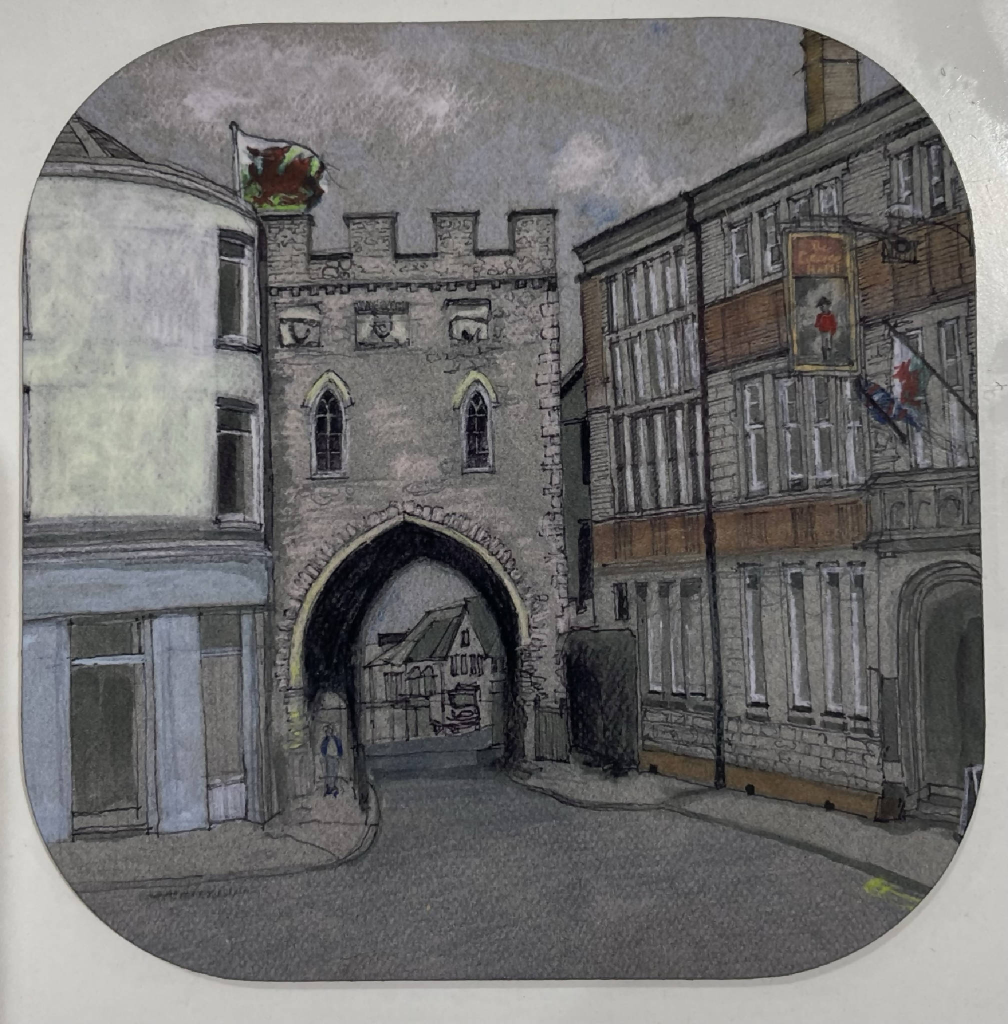 Set of Four Chepstow Town Arch Coasters