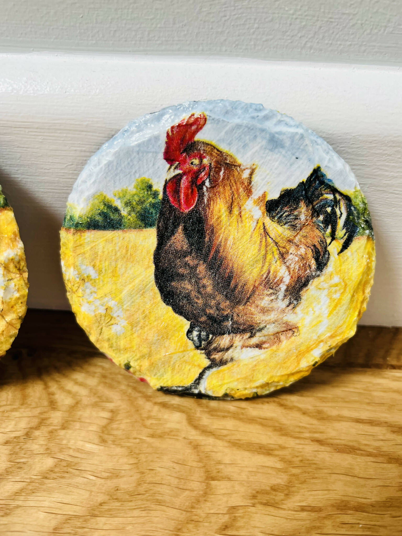 Cockerel slate coasters