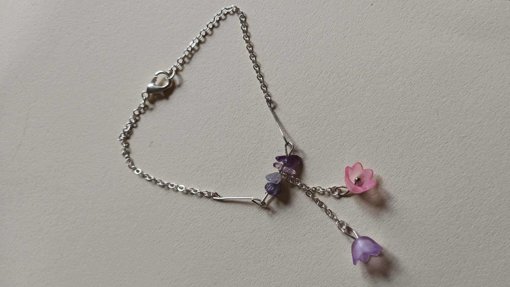 Amethyst flower bracelet