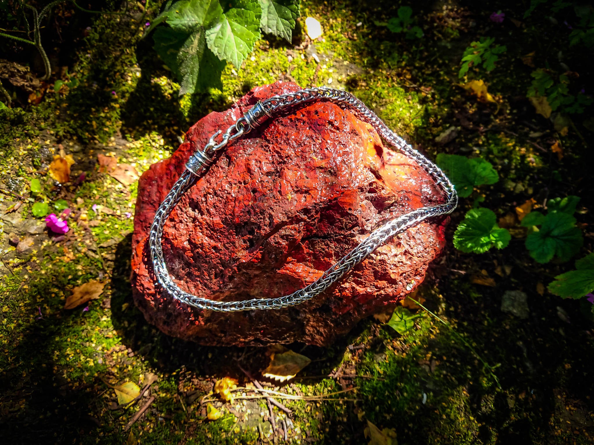 Large Sterling Silver Viking Foxtail Chain