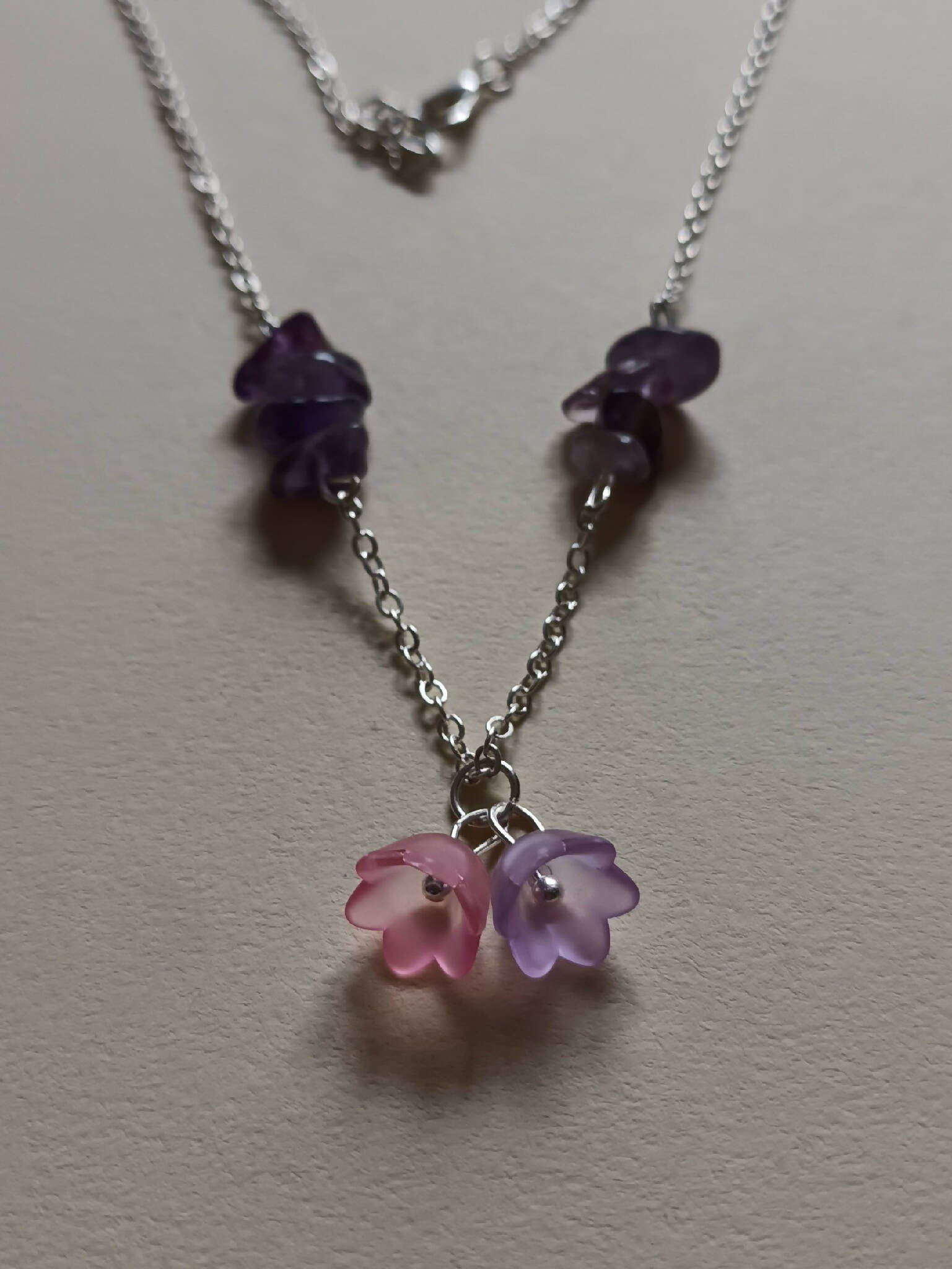 Amethyst flower necklace