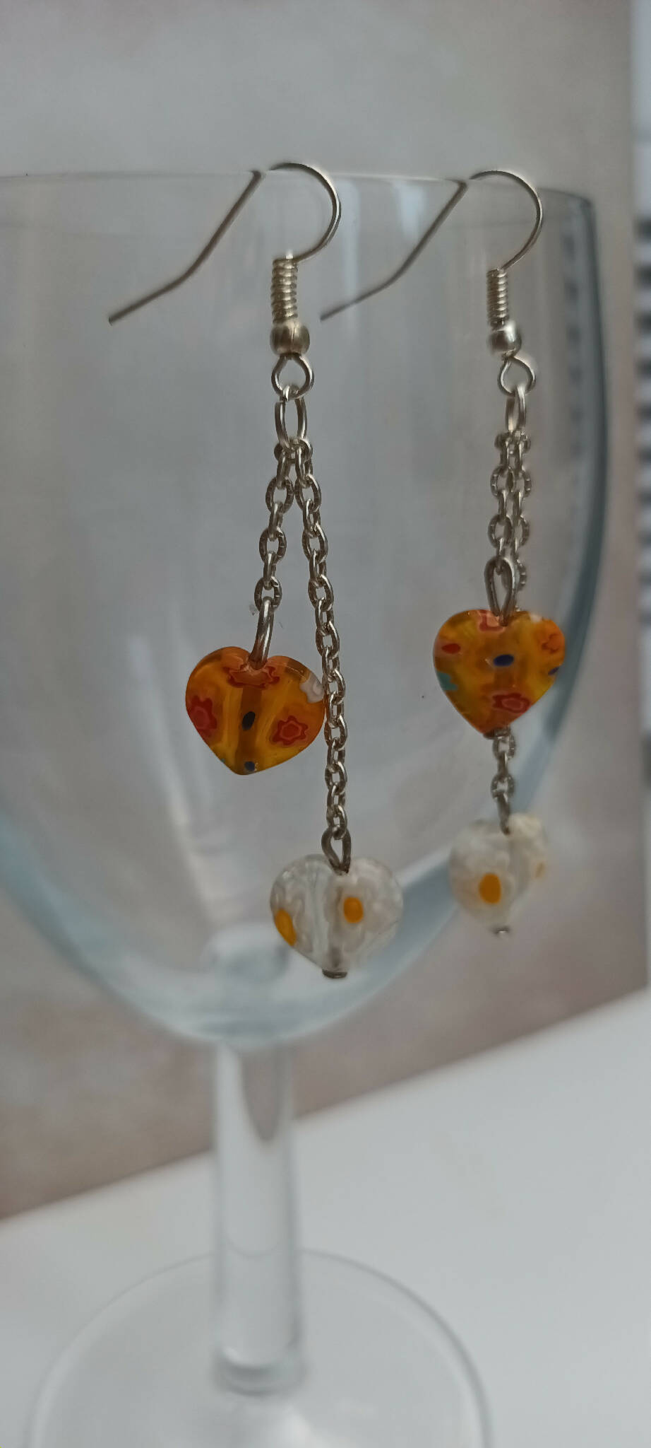 Double heart earrings