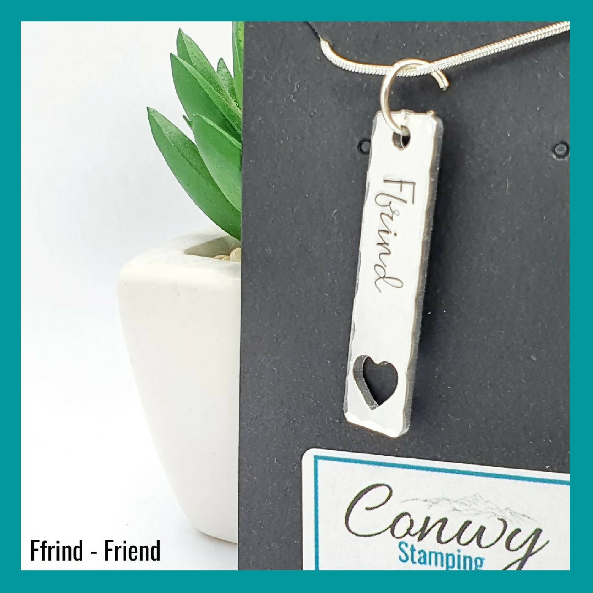 Ffrind Friend Necklace Rectangle