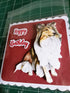 Birthday card, collie dog theme