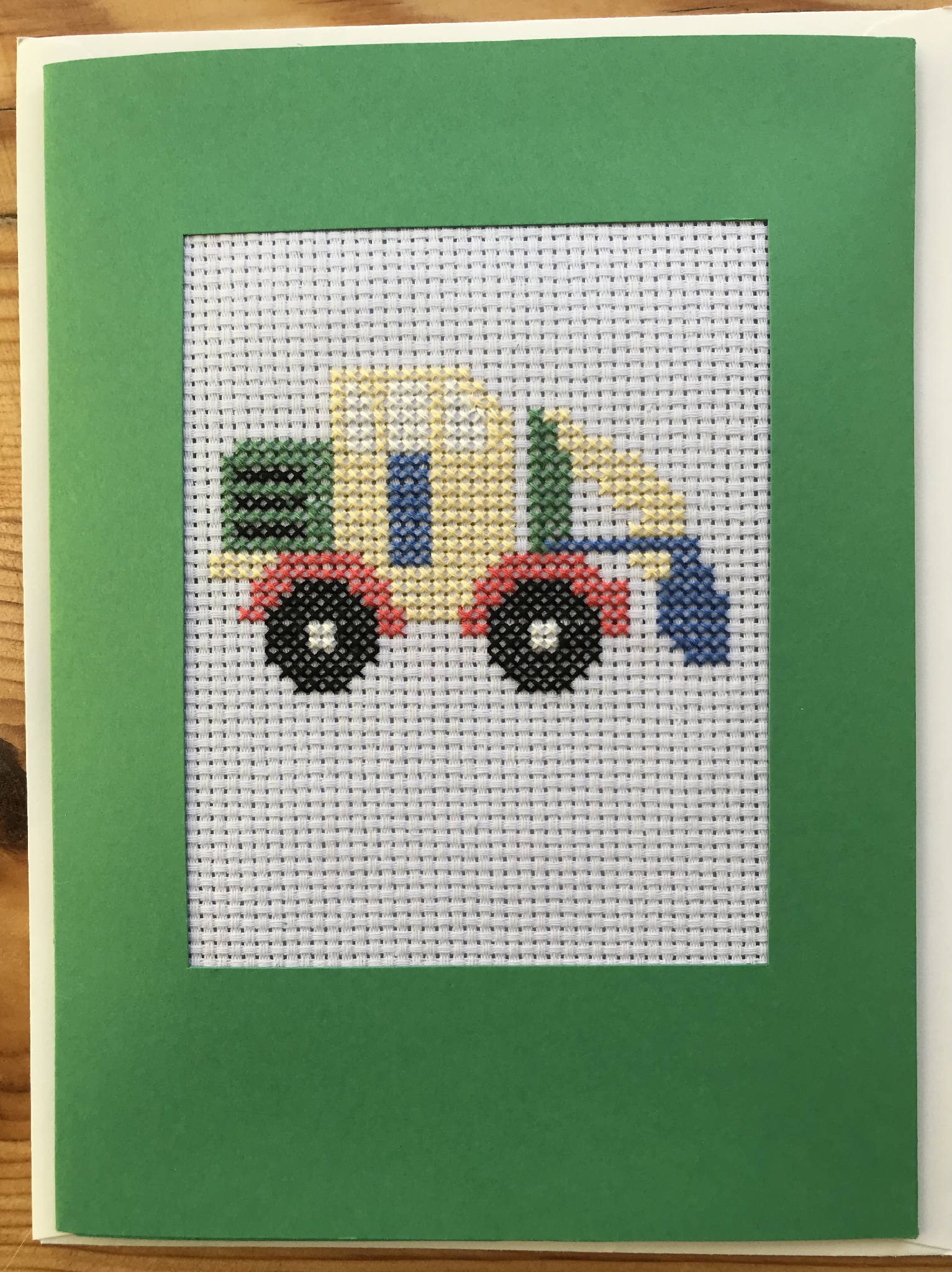 Cross Stitch Card - Digger