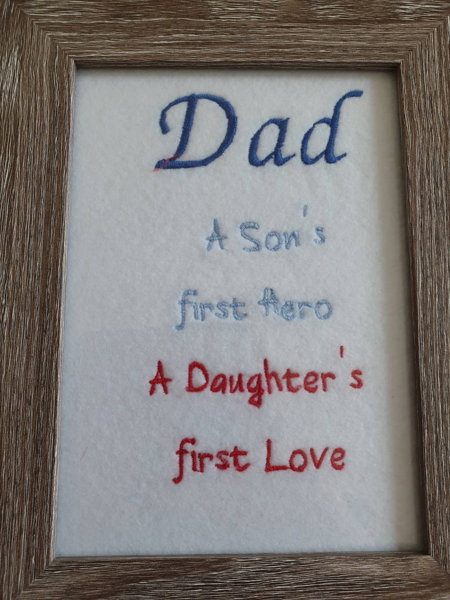 Sweetpea Embroidered Frame - Son/Daughter